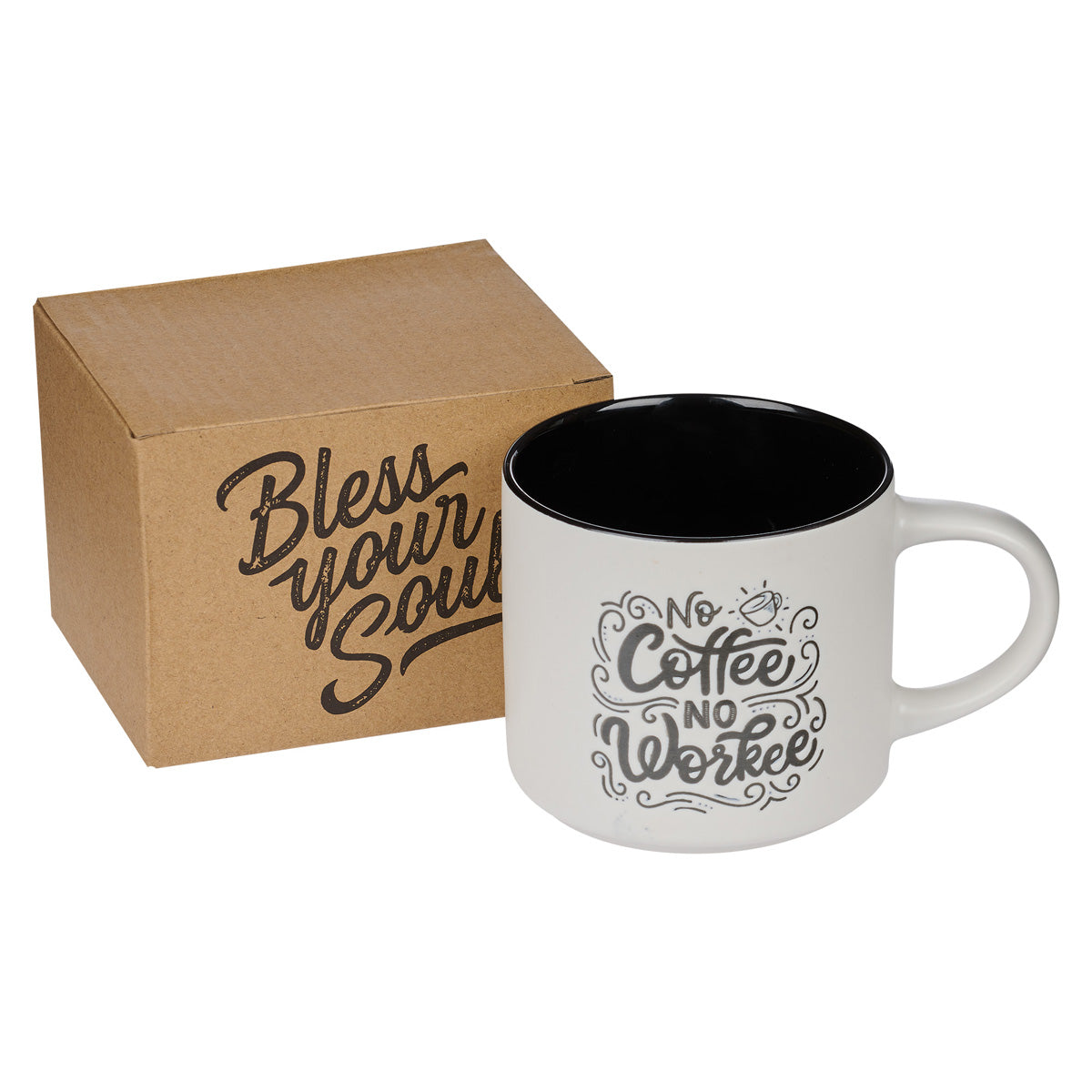 No Coffee No Workee White With Black Interior Ceramic Mug