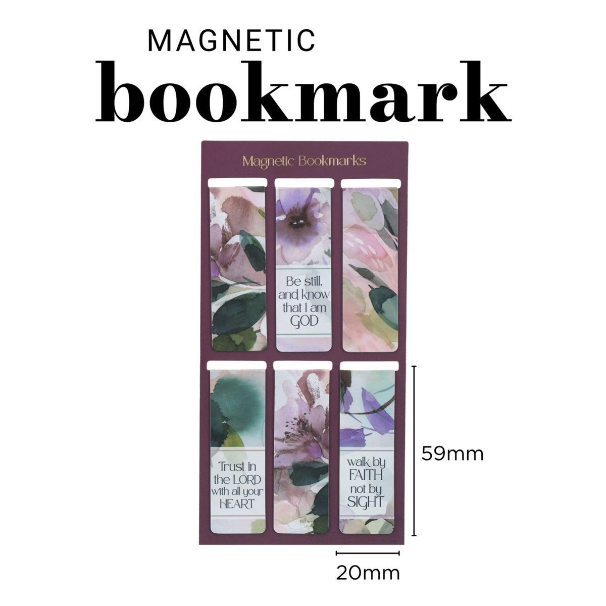 Trust in the Lord with All Your Heart Six-Piece Magnetic Bookmark Set