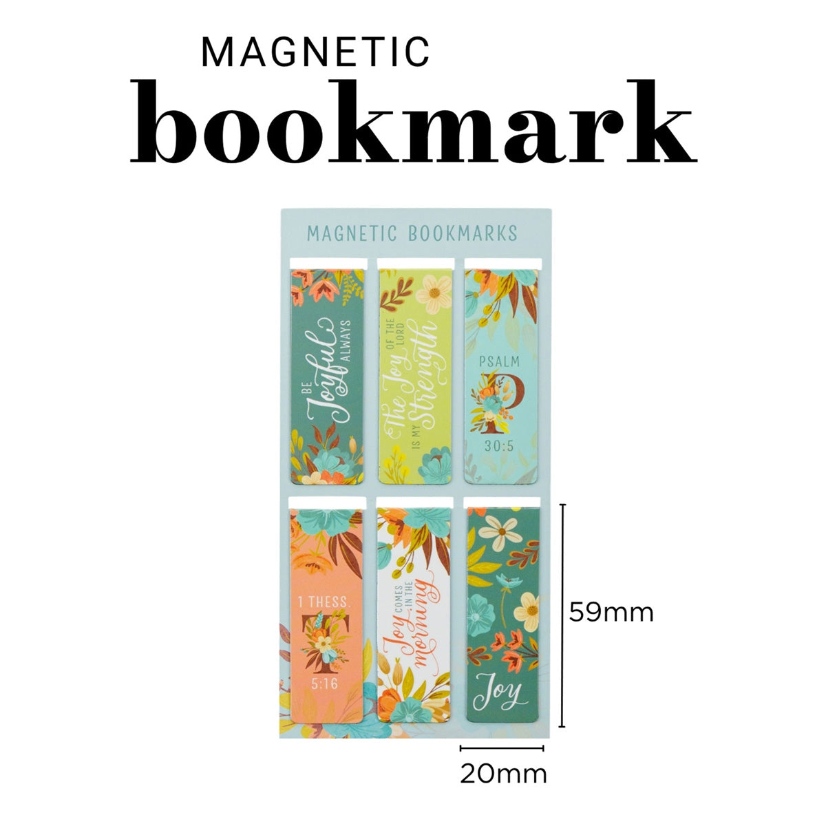 Cool Florals Six-Piece Magnetic Bookmark Set