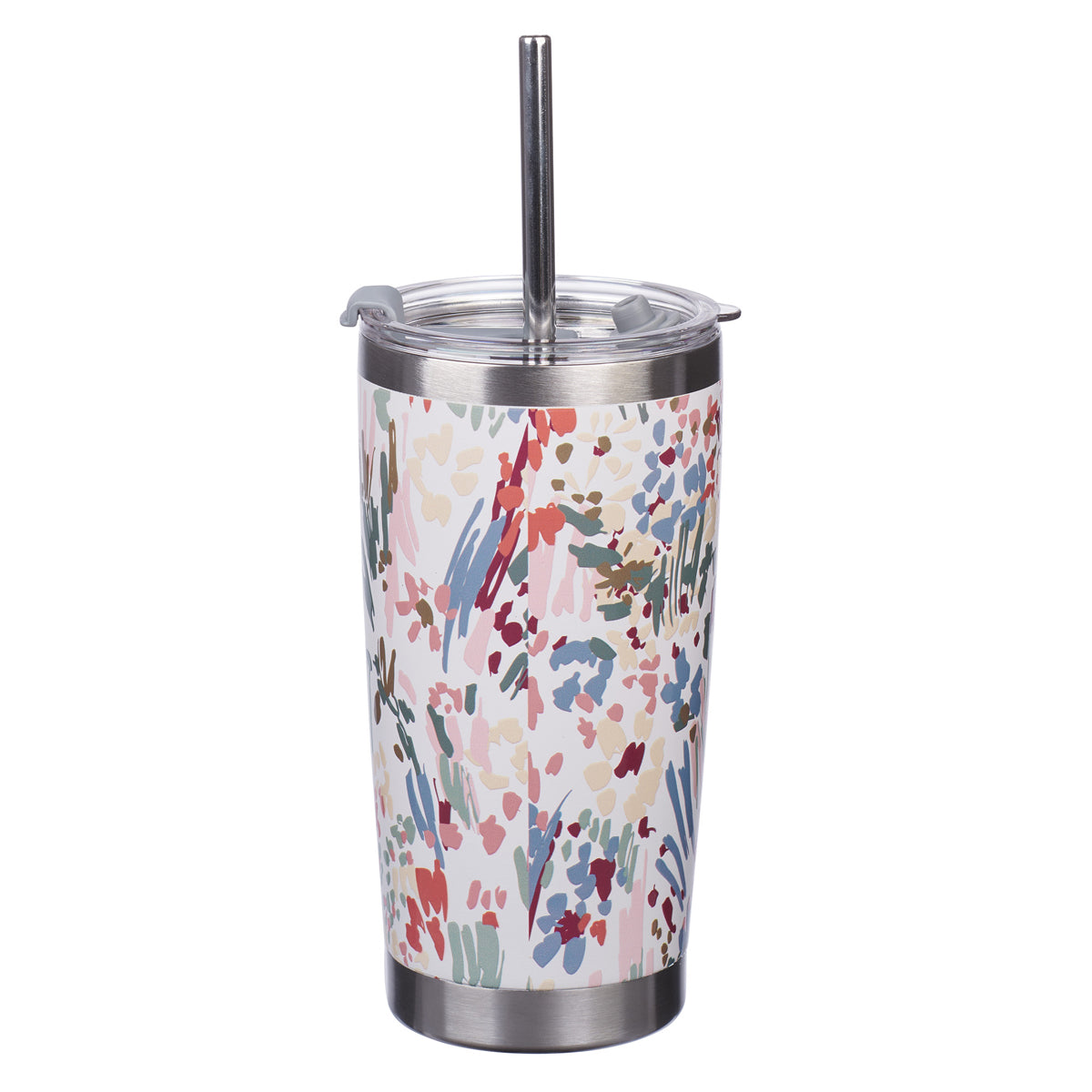 Travel Mug - He Has Made Everything Beautiful (Stainless Steel, Floral, with Straw)