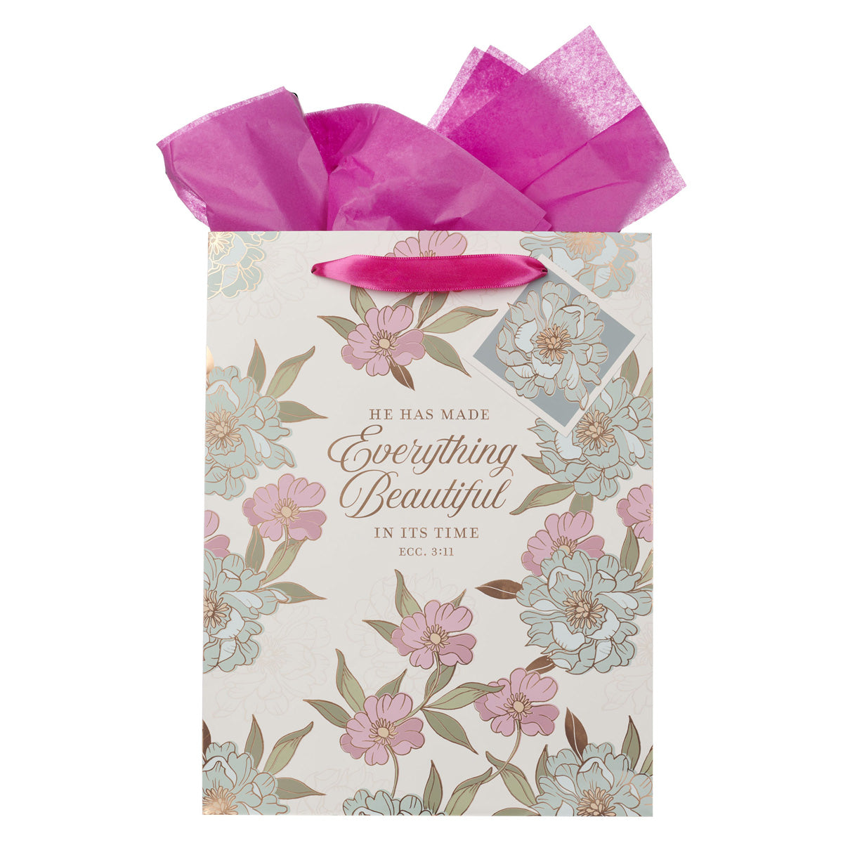 He Has Made Everything Beautiful in Its Time Portrait Gift Bag with Gift Tag