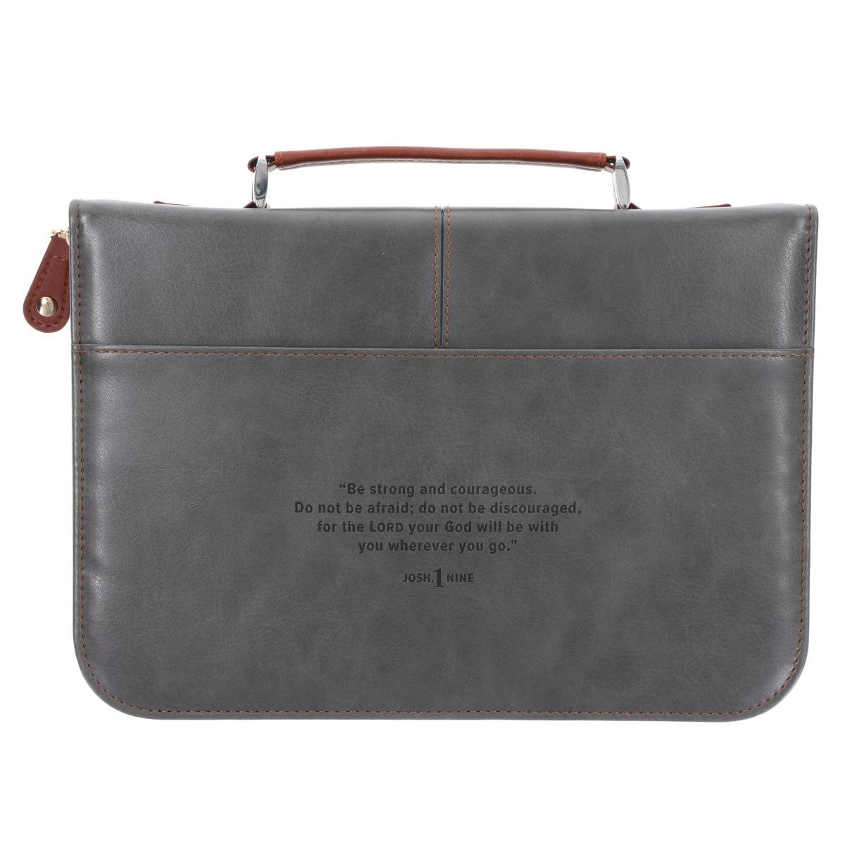 Strong and Courageous Faux Leather Bible Bag