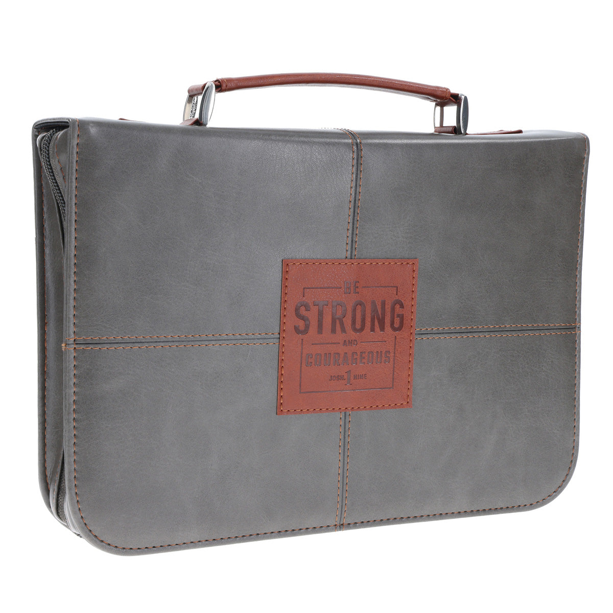 Strong and Courageous Faux Leather Bible Bag