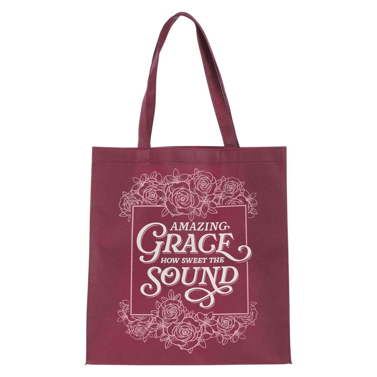 Amazing Grace How Sweet the Sound Burgundy Non-Woven Tote Bag