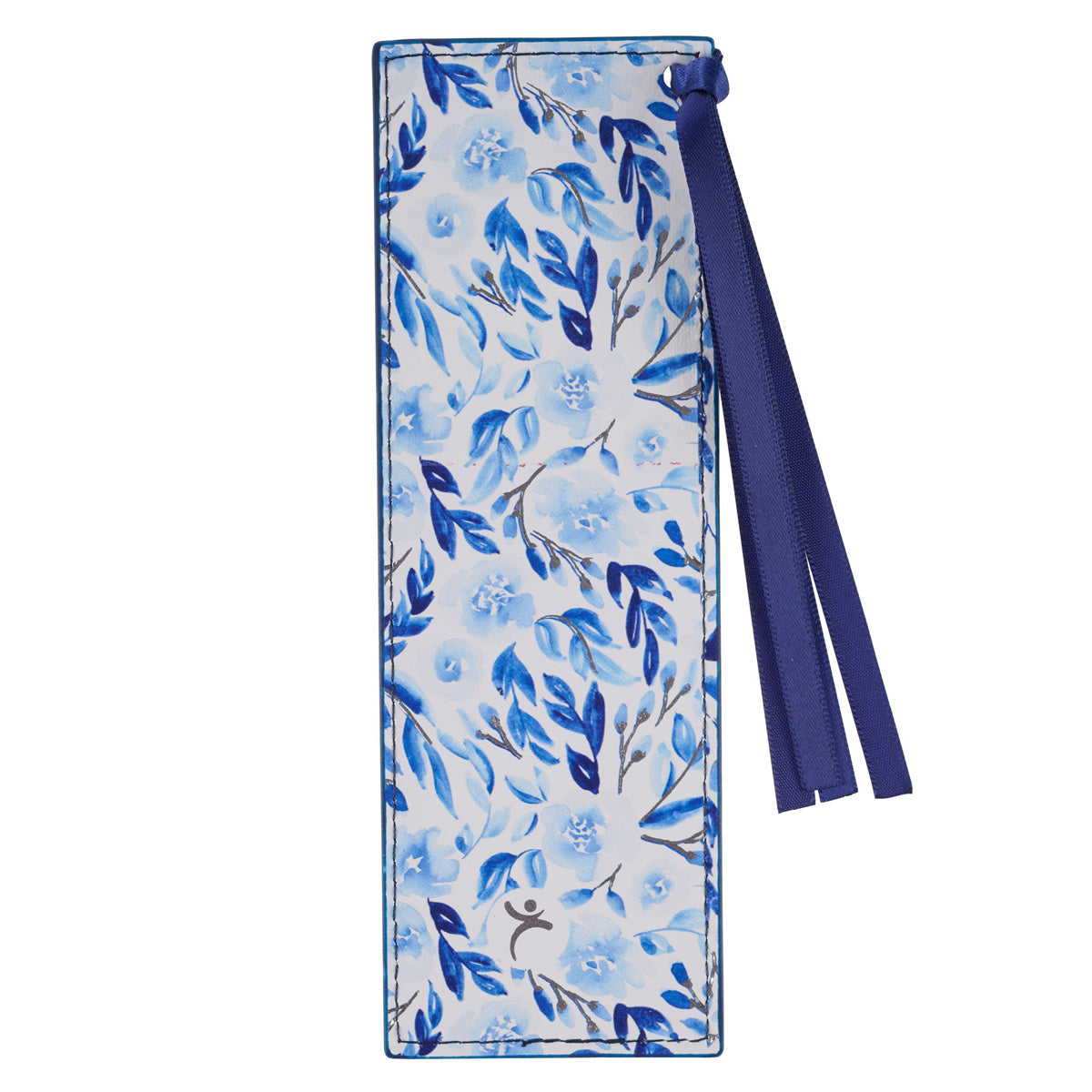 Trust in the Lord Blue Floral Faux Leather Bookmark