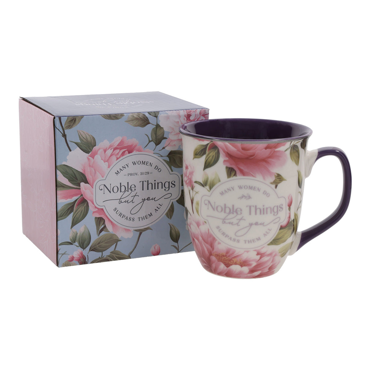 Many Women Do Noble Things But You Surpass Them All Ceramic Mug with Purple Interior