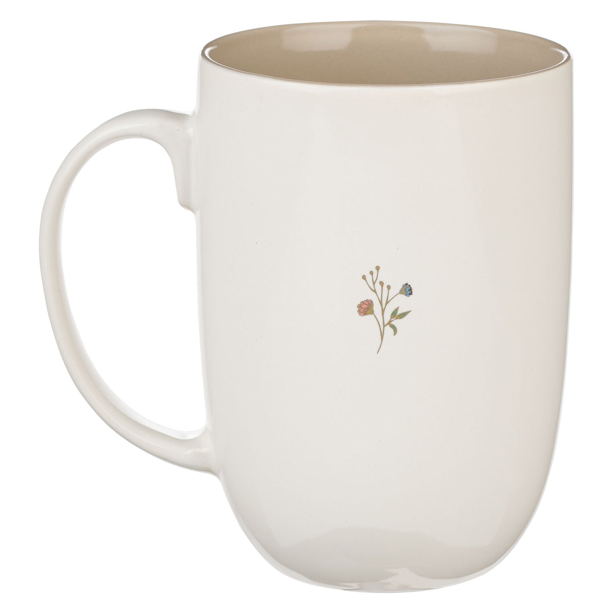 He Has Made Everything Beautiful in Its Time Cream Ceramic Mug with Brown Interior