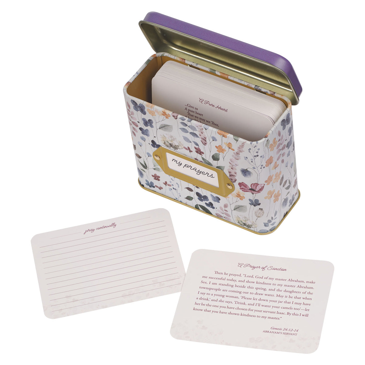 My Prayers Multi Floral Promise Cards in Tin