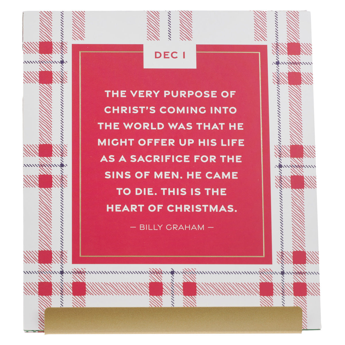 Christmas Plaid Advent Calendar Card Set with Stand
