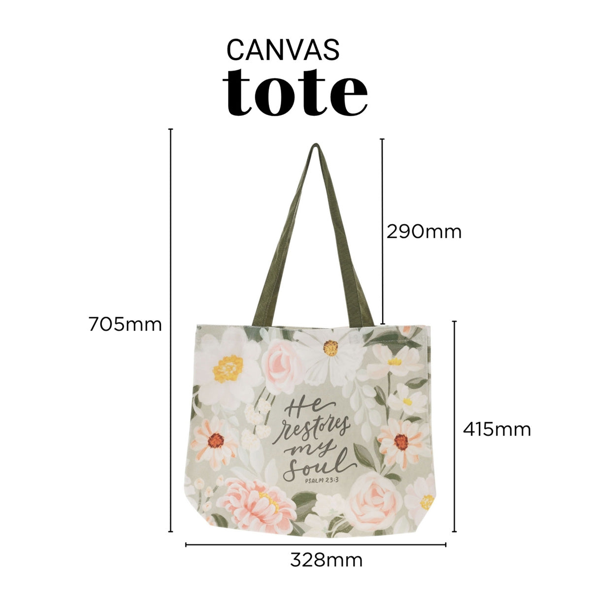 He Restores My Soul Canvas Tote Bag