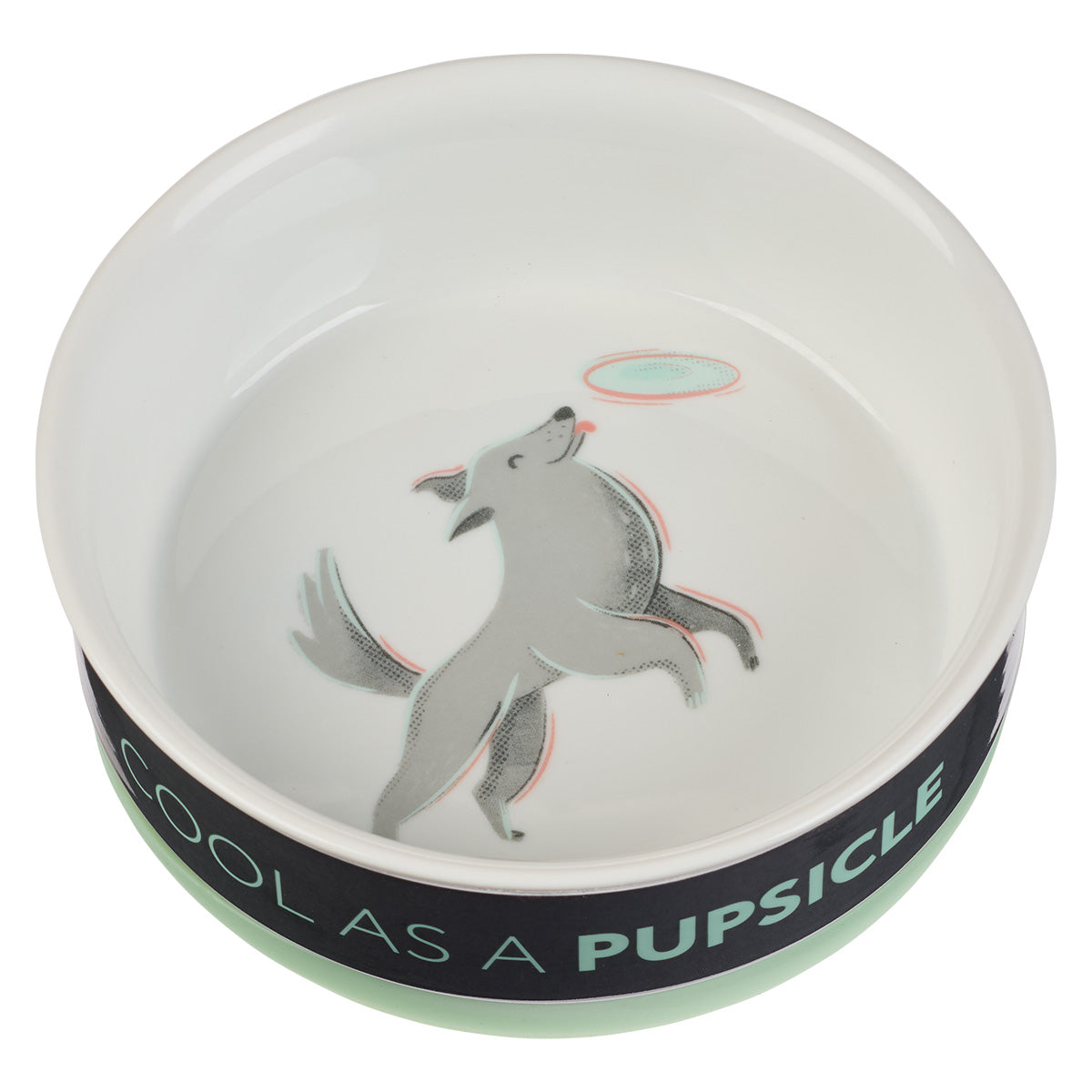 Cool As A Pupsicle Grey Small Ceramic Pet Bowl