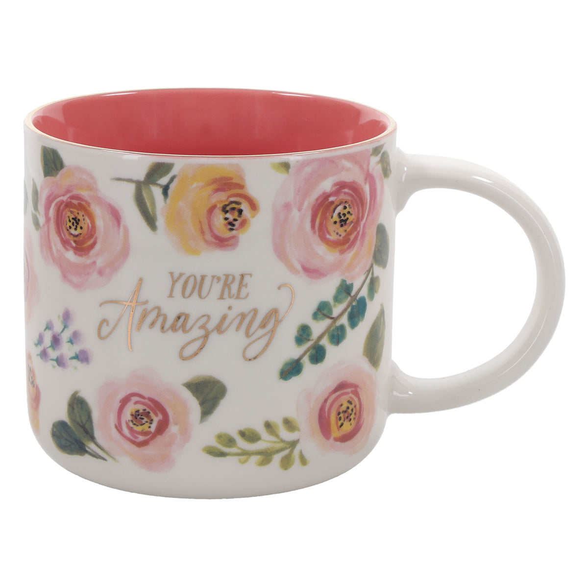 You're Amazing Pink Floral Ceramic Mug