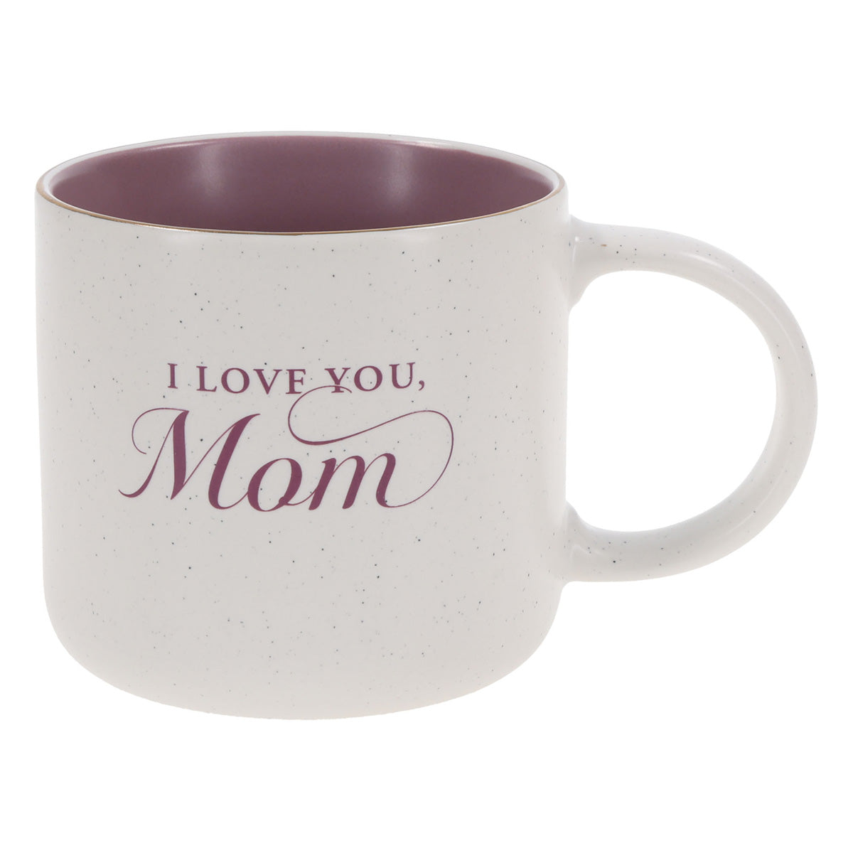 I Love You Mom Ceramic Mug with Purple Interior