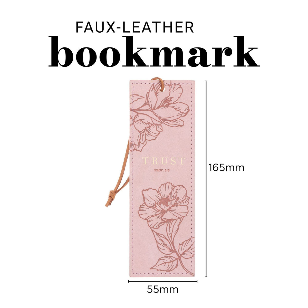 Trust Pink Faux Leather Bookmark