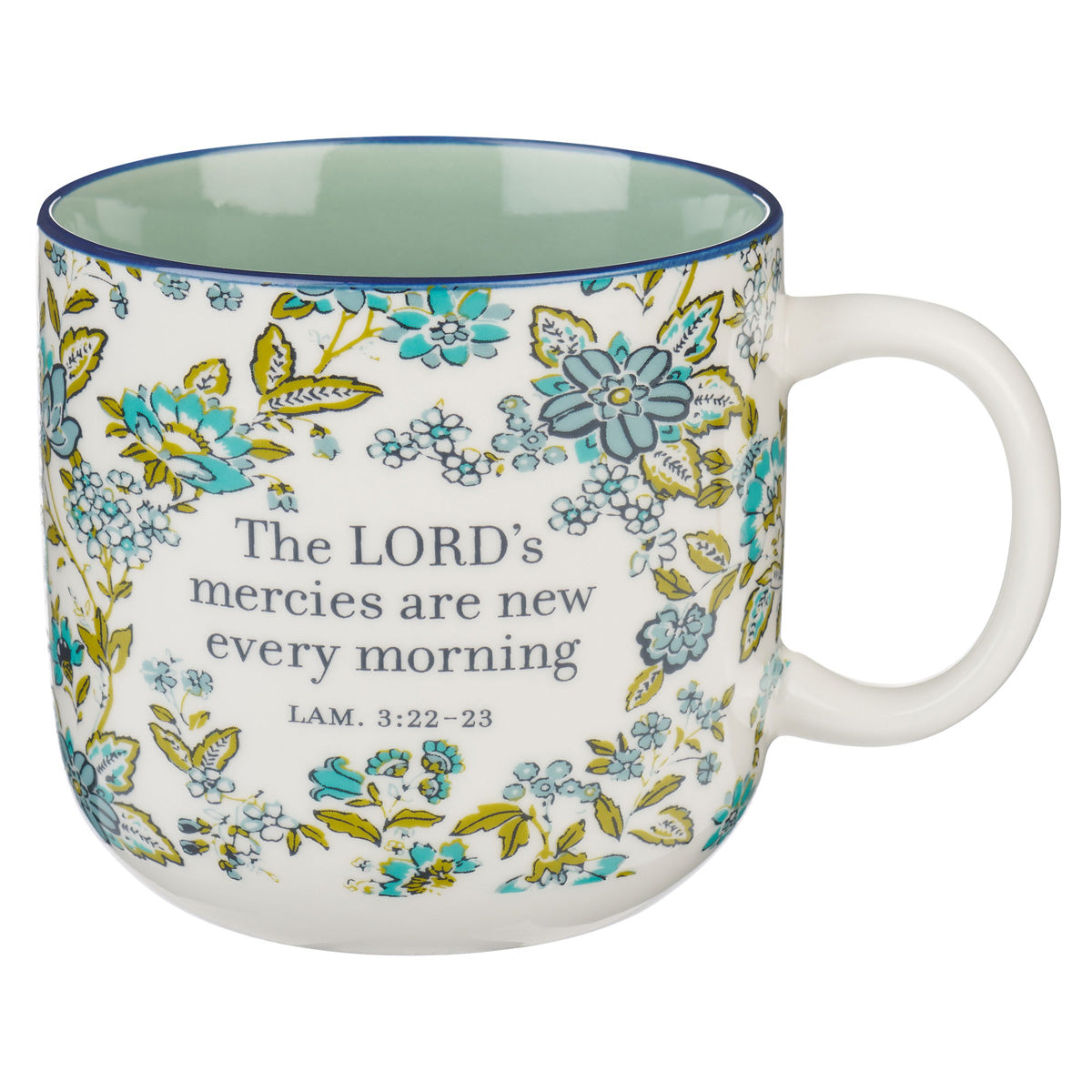 The Lord's Mercies Are New Every Morning Teal Ceramic Mug