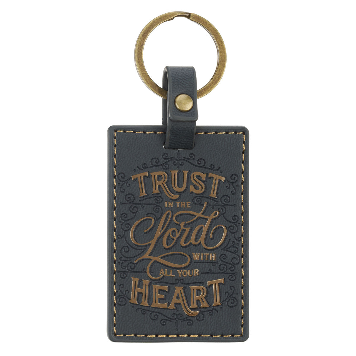 Trust in the Lord with All Your Heart Faux Leather Key Ring