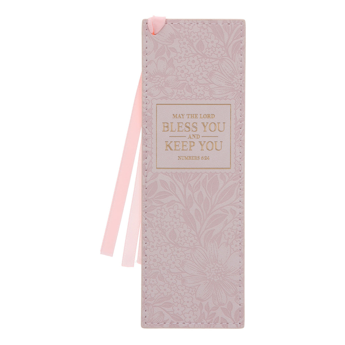 May the Lord Bless You and Keep You Pink Faux Leather Bookmark
