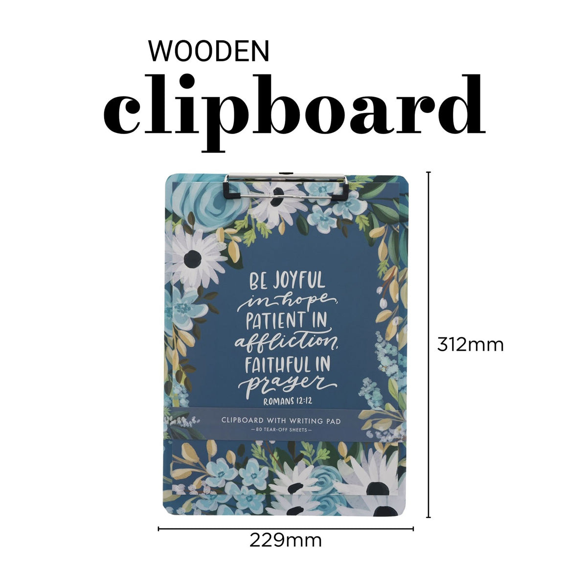 Be Joyful in Hope Clipboard with Notepad