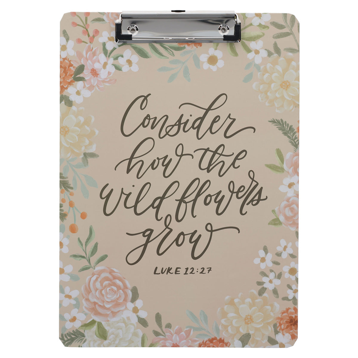 Consider How the Wildflowers Grow Clipboard with Notepad