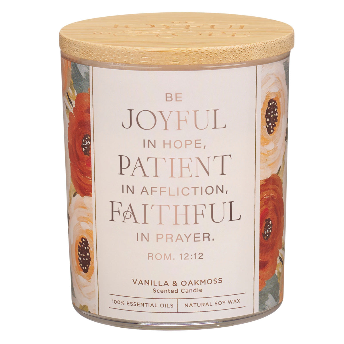 Be Joyful in Hope Vanilla & Oakmoss Scented Candle with Bamboo Lid
