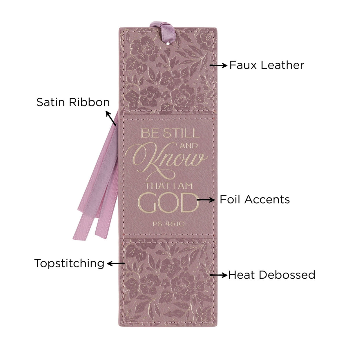 Be Still and Know That I Am God Faux Leather Bookmark