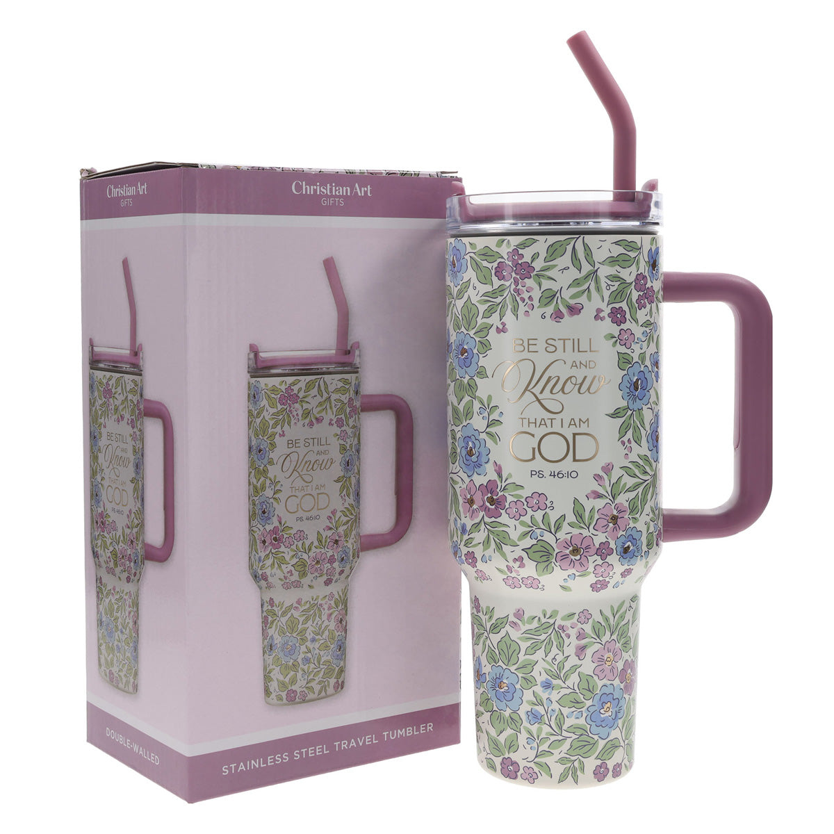 Travel Mug - Be Still and Know That I Am God (Stainless Steel, Large)