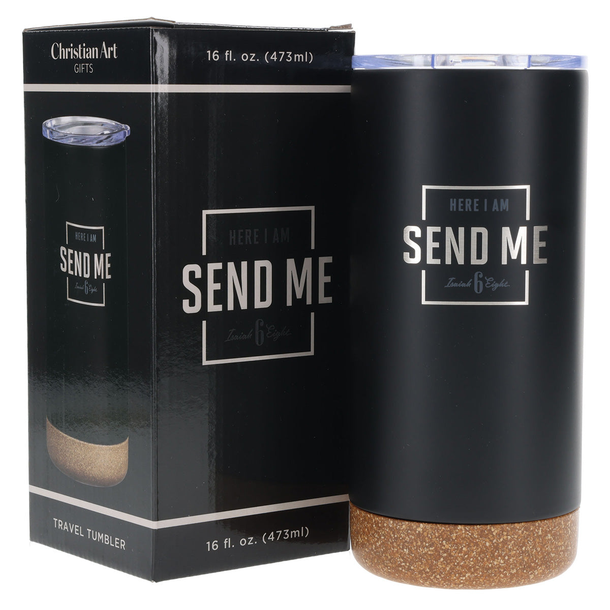 Travel Mug - Here I Am Send Me (Stainless Steel, Black)