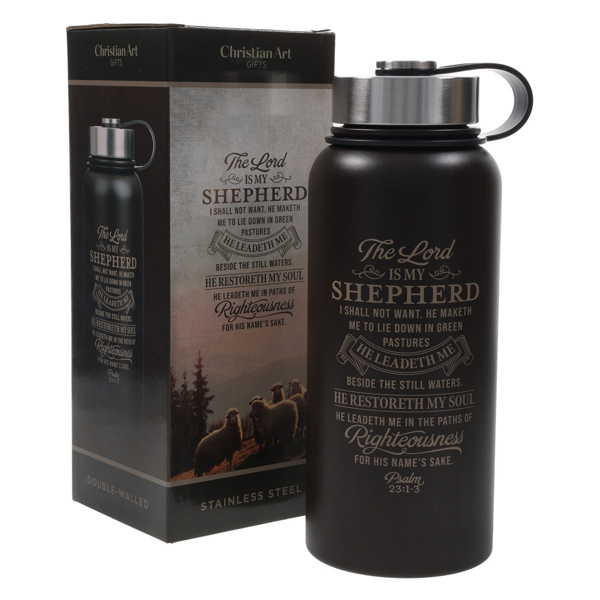 The Lord Is My Shepherd Stainless Steel Water Bottle