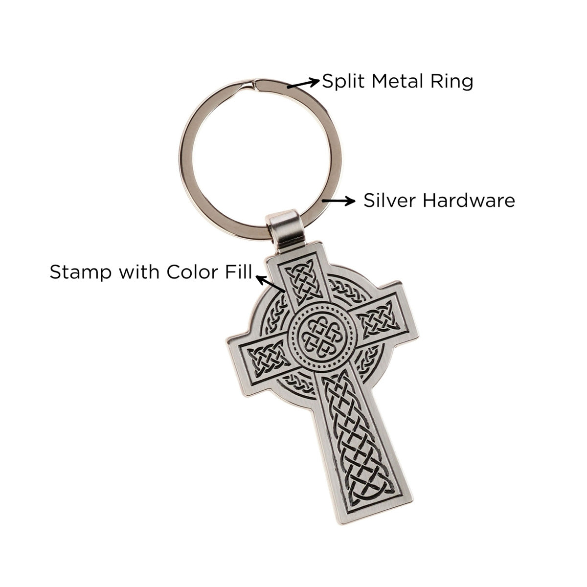 Celtic Cross Metal Keychain