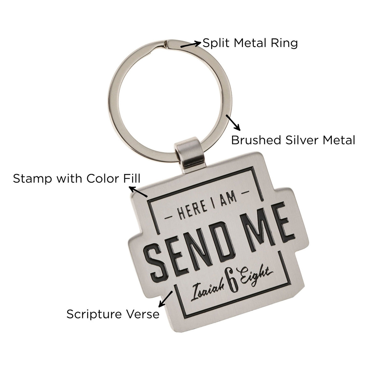 Here I Am Send Me Metal Keychain