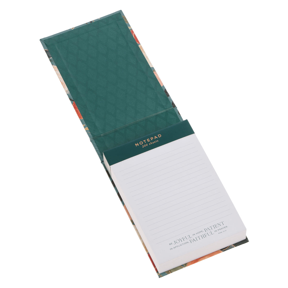 Joyful, Patient, Faithful Floral Hardcover Notepad