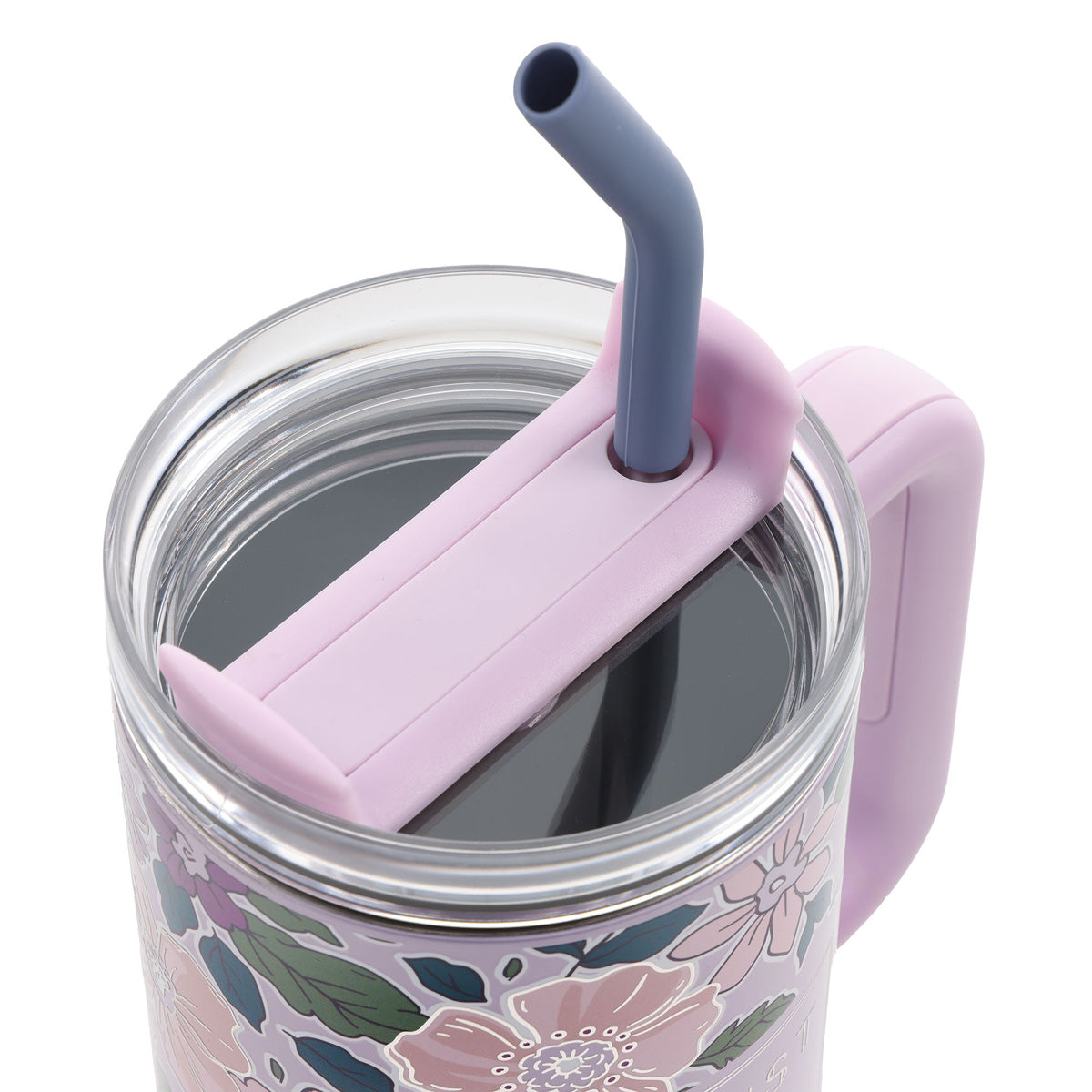 Travel Mug - Trust in the Lord (Stainless Steel, Purple, Large, Handle & Straw)
