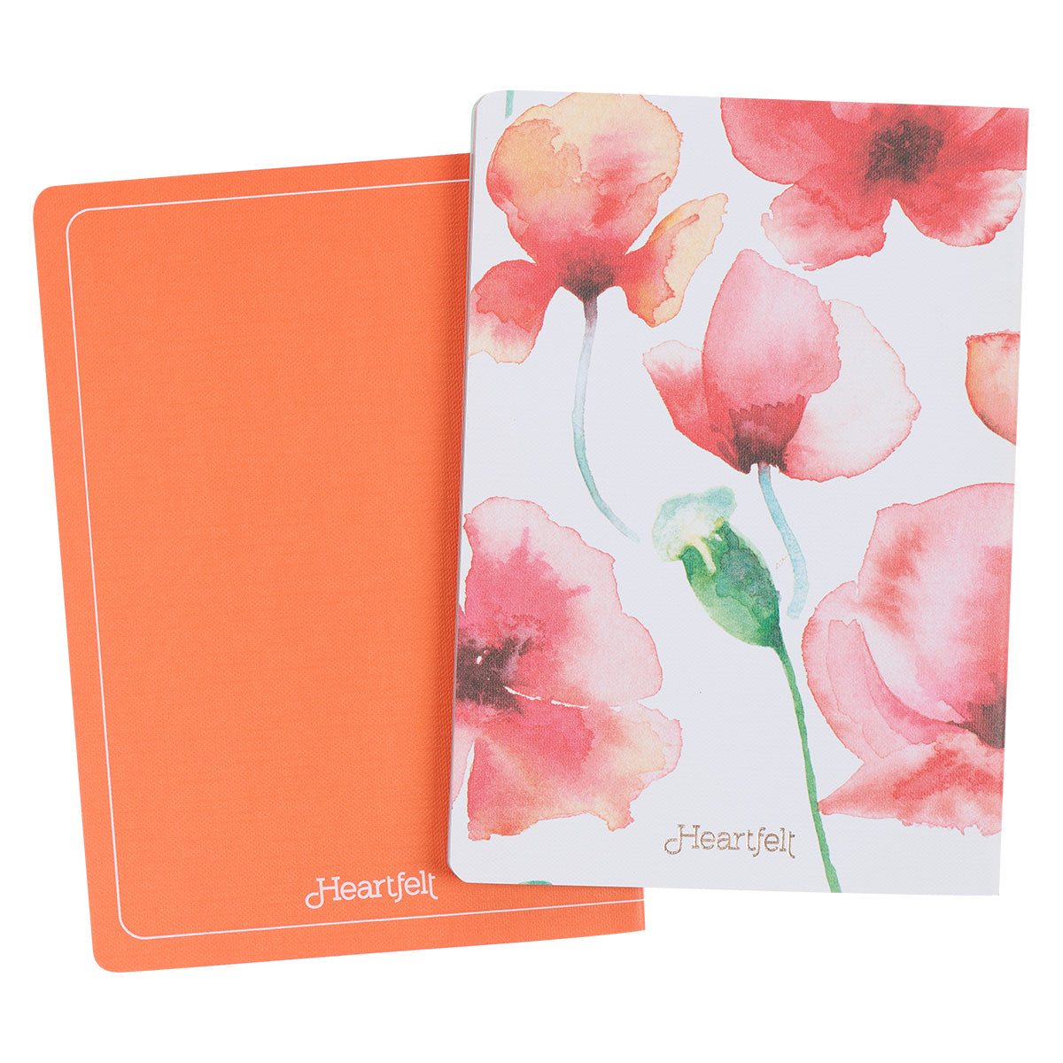 Never Give Up Ever Coral Poppies Two-Piece Notebook Set