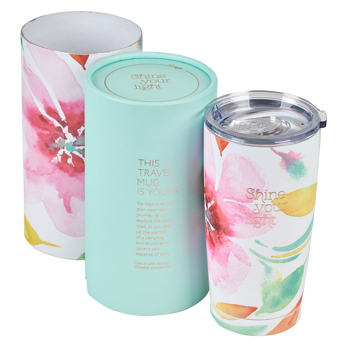Shine Your Light Pink Daisies Stainless Steel Mug