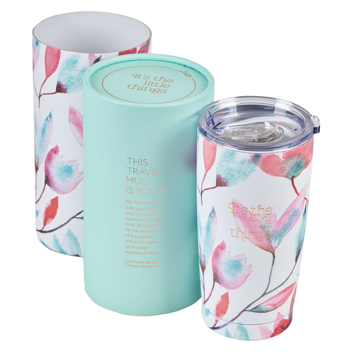 It's the Little Things Pink Petals Stainless Steel Mug