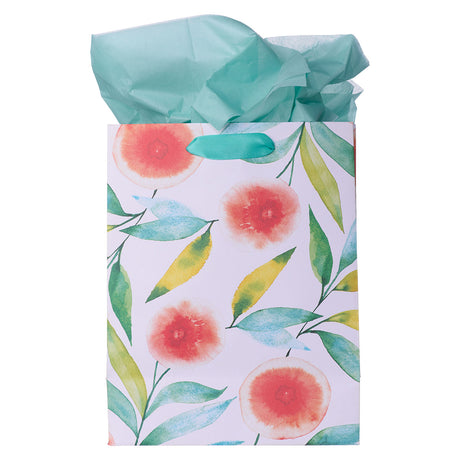 Courage Dear Heart Orange Blossoms Medium Gift Bag with Gift Tag