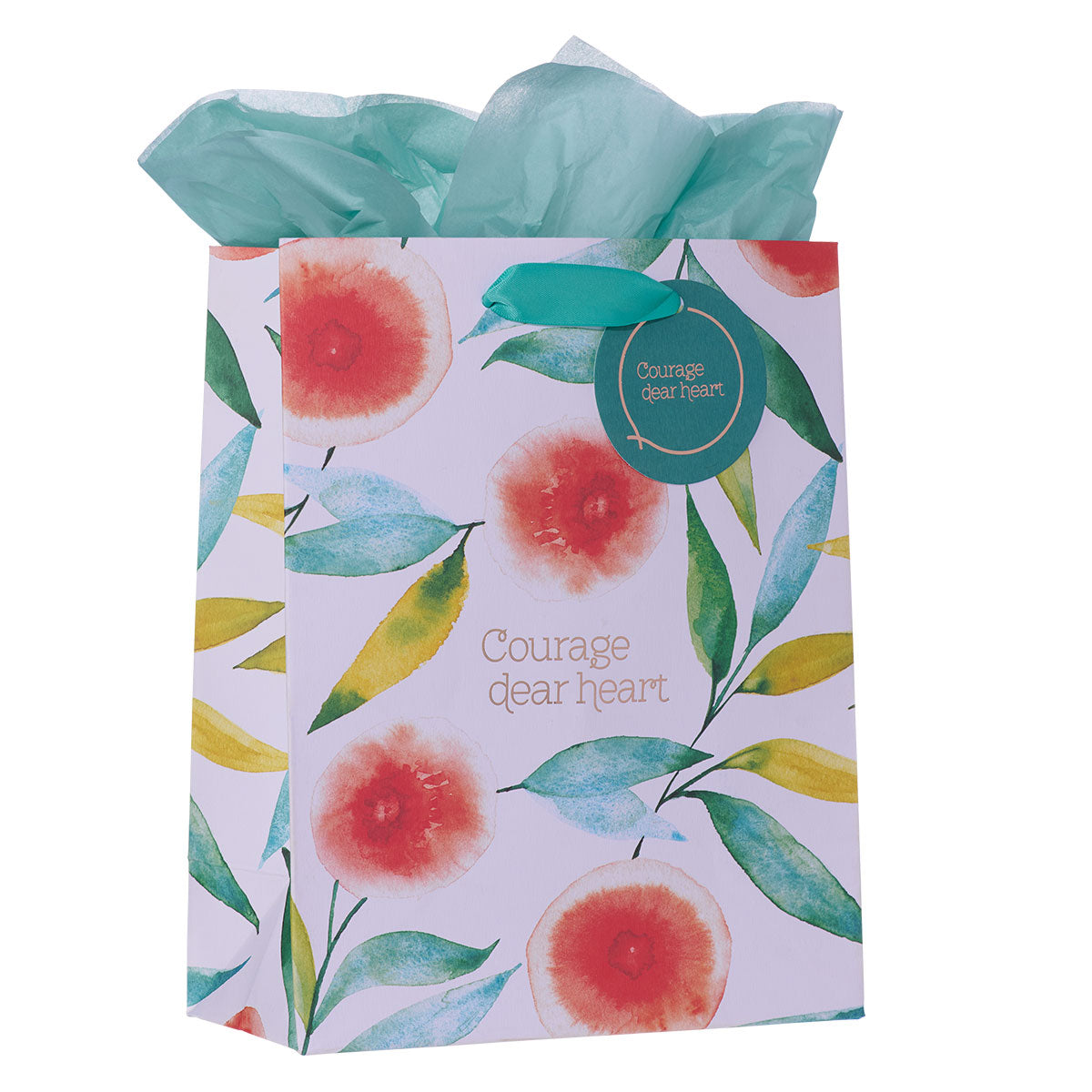 Courage Dear Heart Orange Blossoms Medium Gift Bag with Gift Tag