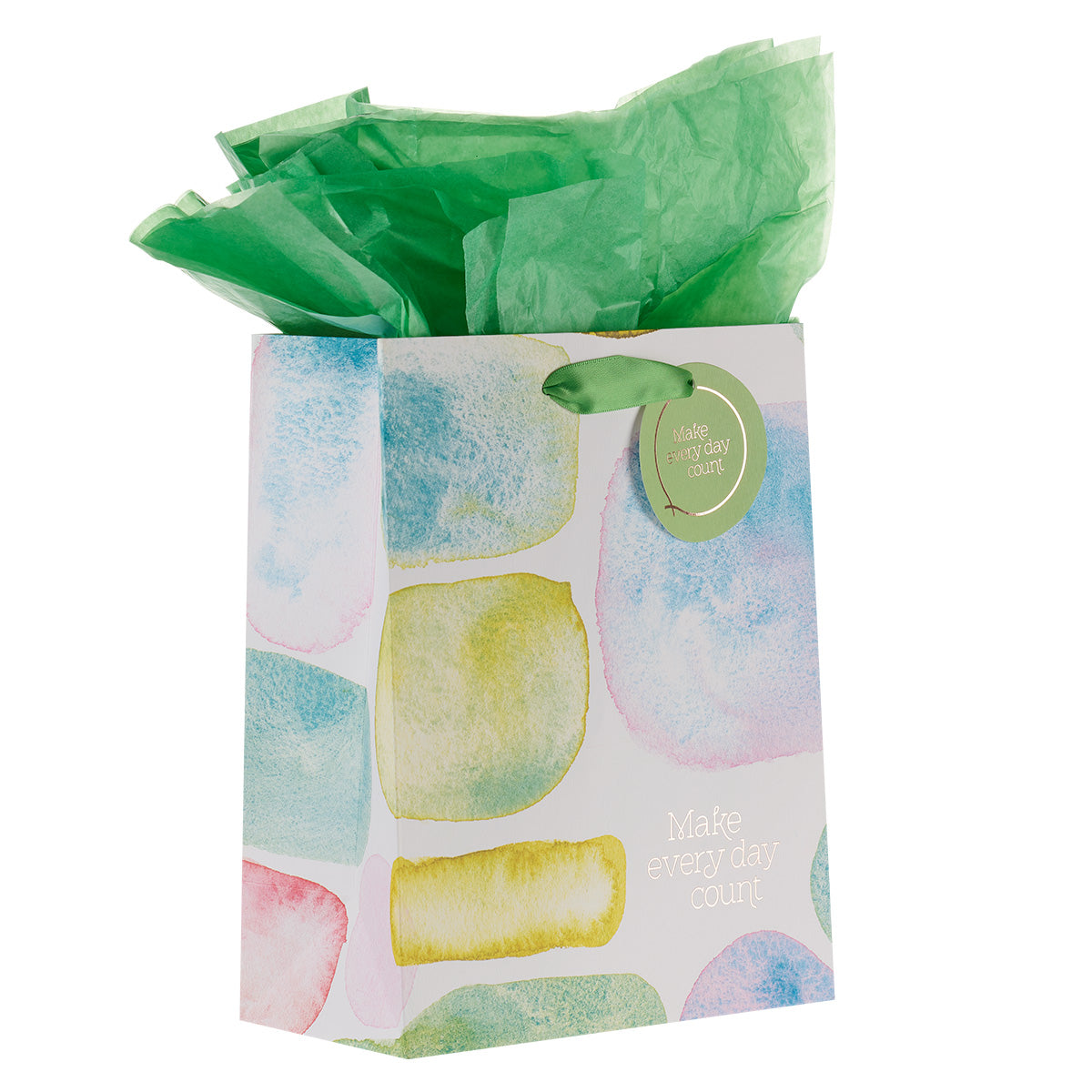 Make Every Day Count Smooth Sea Glass Medium Gift Bag with Gift Tag