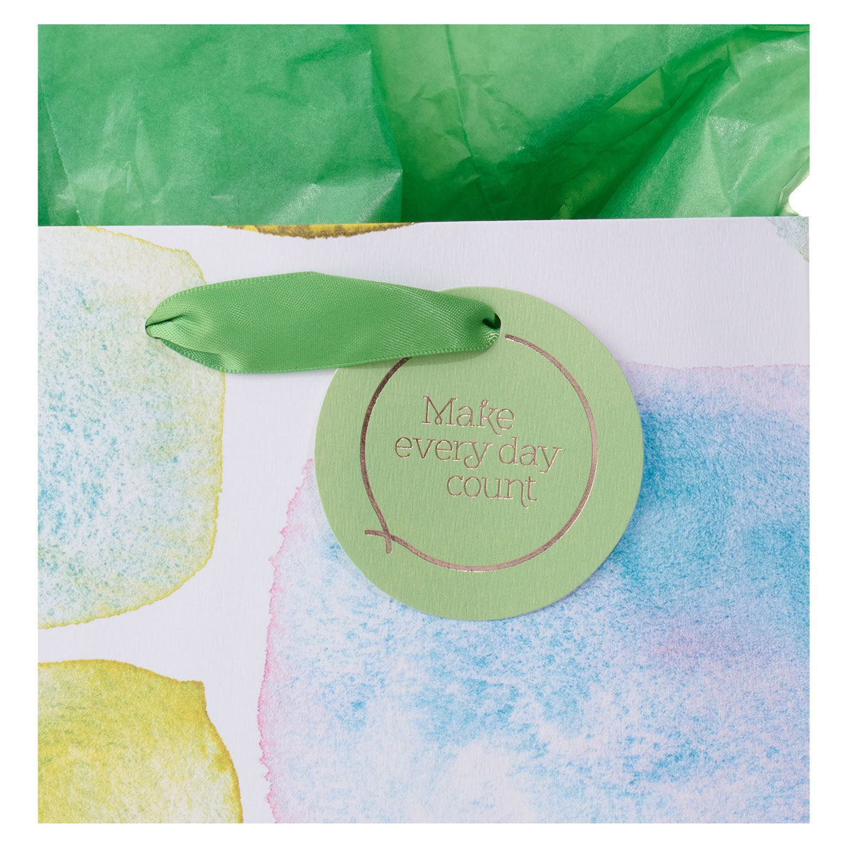 Make Every Day Count Smooth Sea Glass Medium Gift Bag with Gift Tag