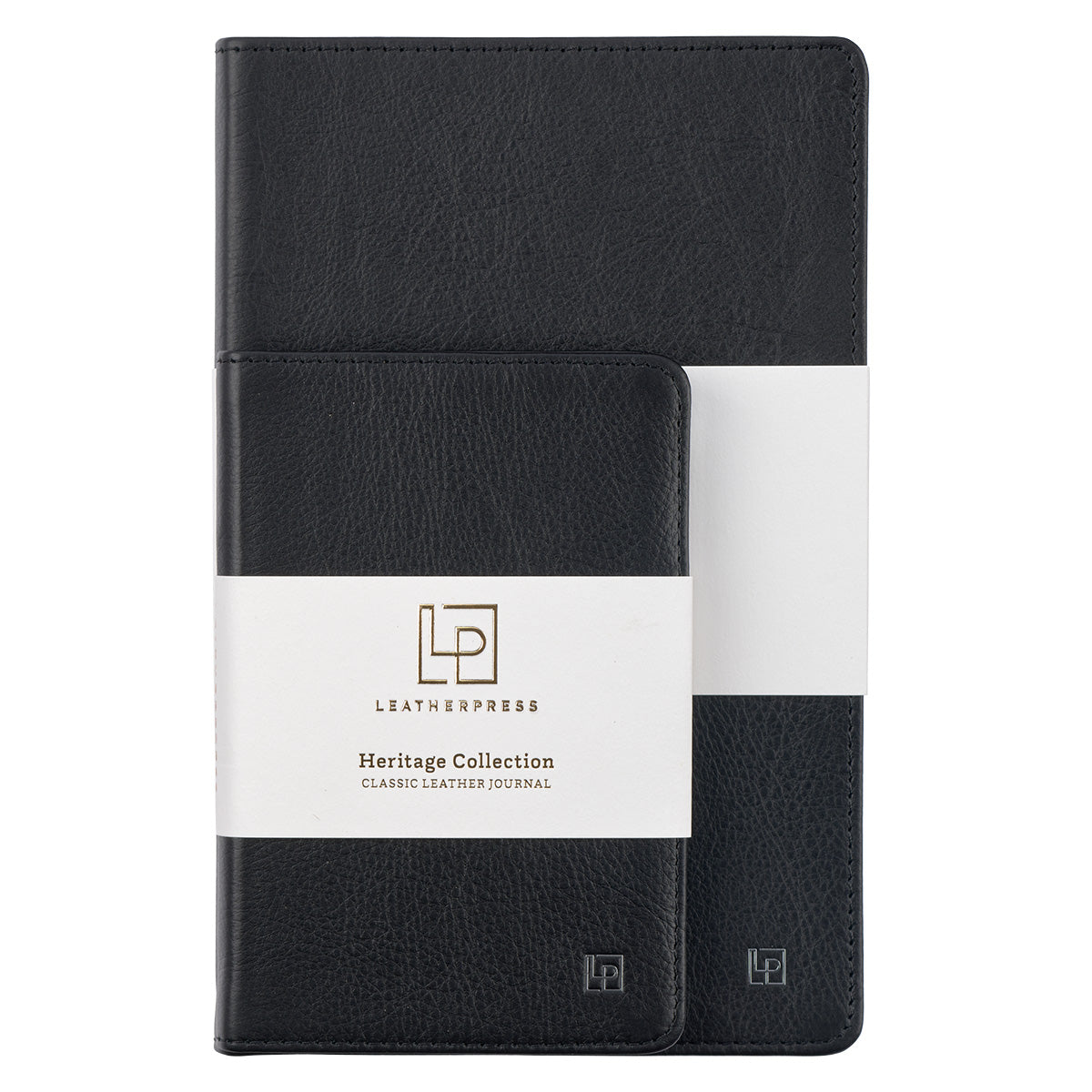 Leatherpress Tuxedo Black Large Genuine African Leather Journal