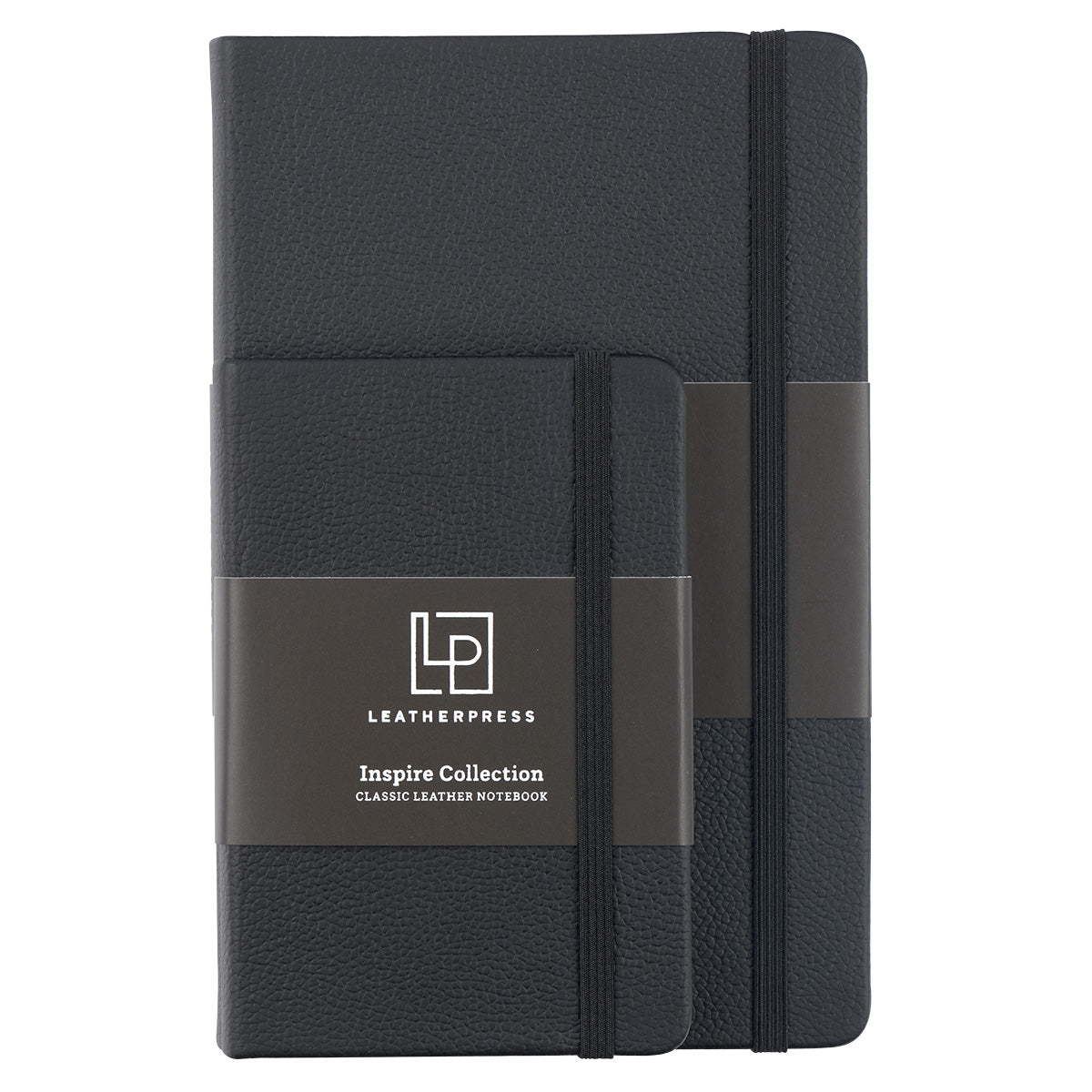 Leatherpress Midnight Black Genuine African Leather Pocket Notebook
