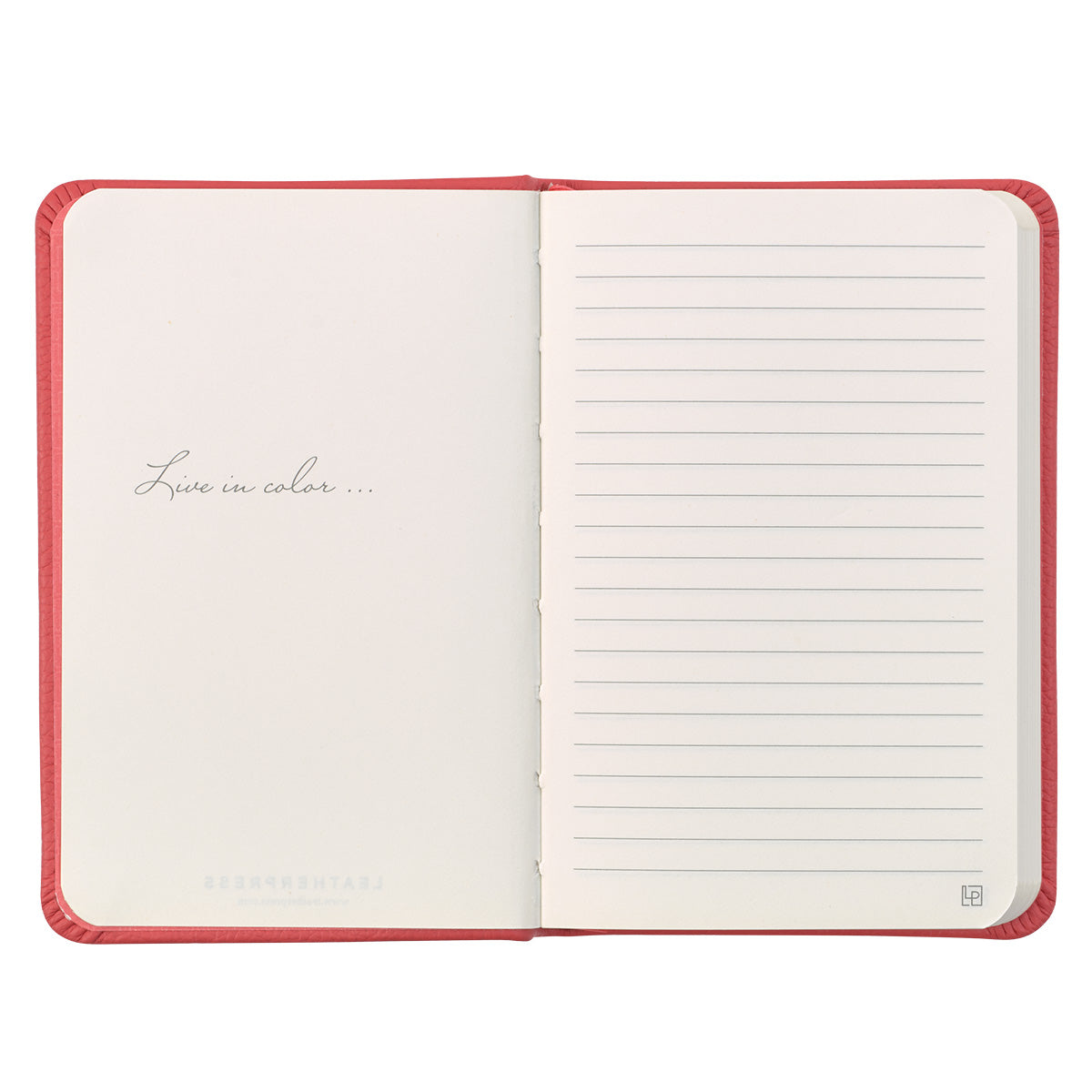 Leatherpress Coral Red Genuine African Leather Pocket Notebook