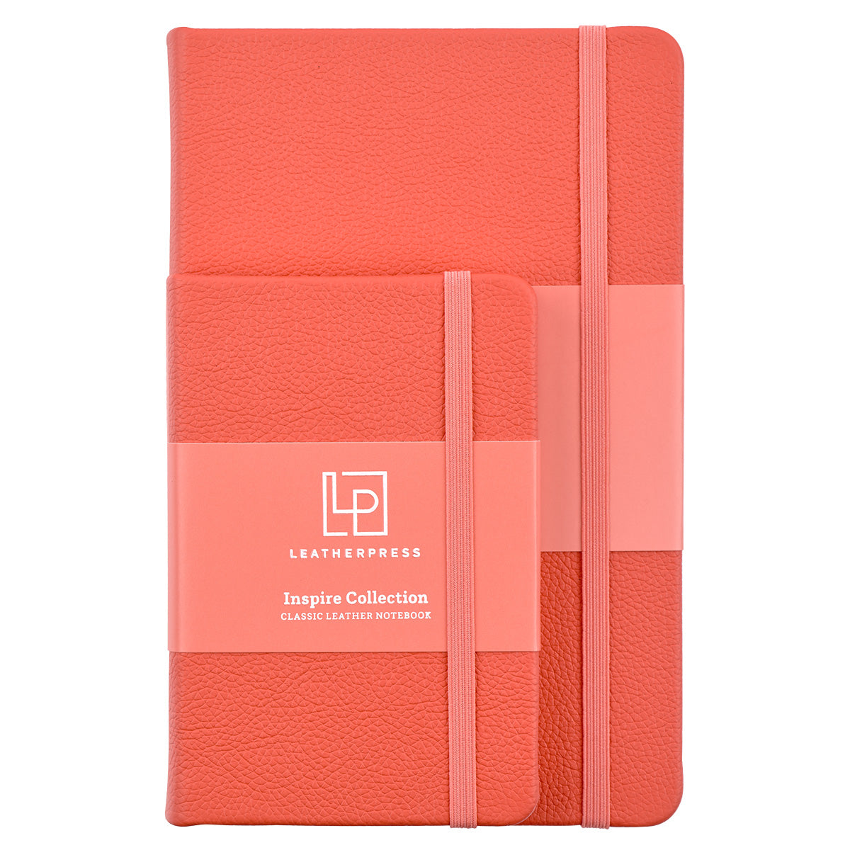 Leatherpress Coral Red Genuine African Leather Pocket Notebook