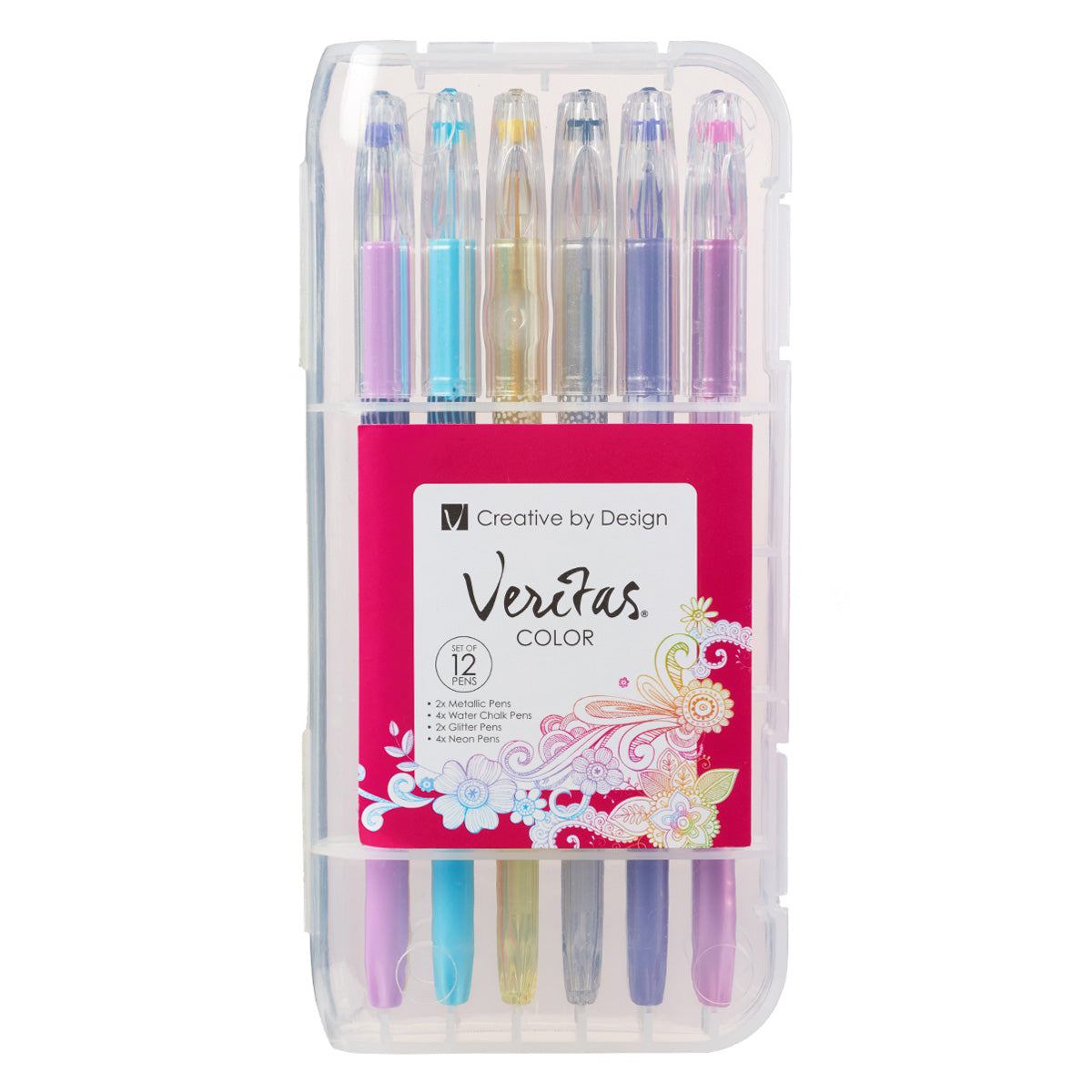 Veritas Twelve Piece Pink Label Assorted Coloring Gel Pen Set
