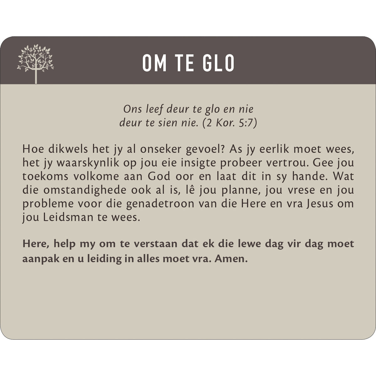 Geanker In Die Woord Afrikaans Prayer Cards In Tin