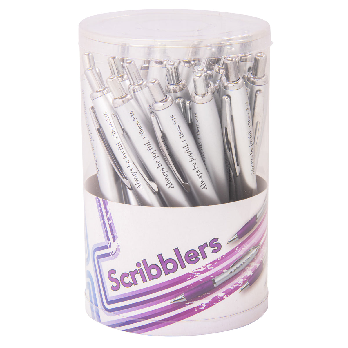 Scribbler: Always Be Joyful Purple (Tub Of 25)(Pens)