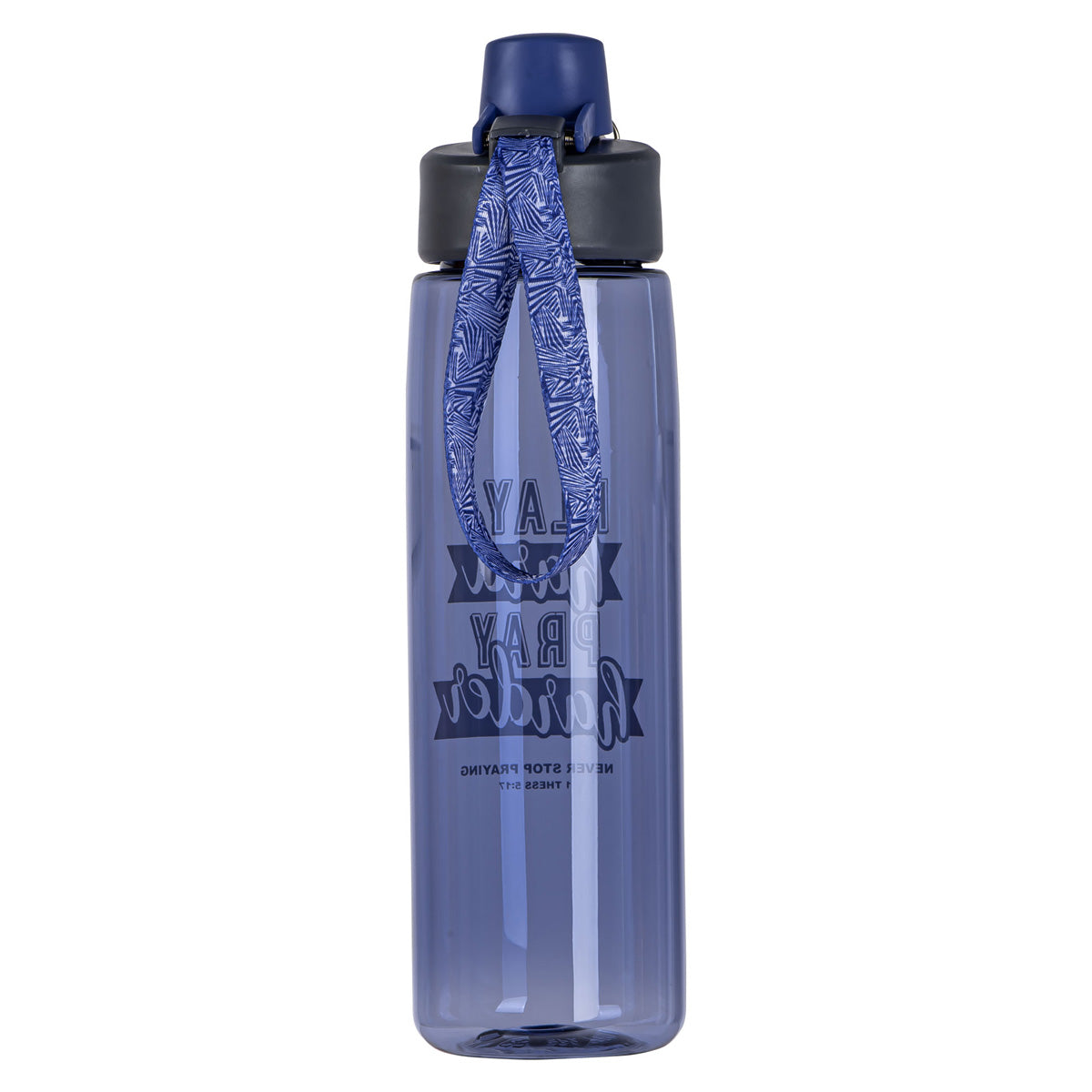 Play Hard, Pray Harder - Never Stop Praying Purple Plastic Water Bottle
