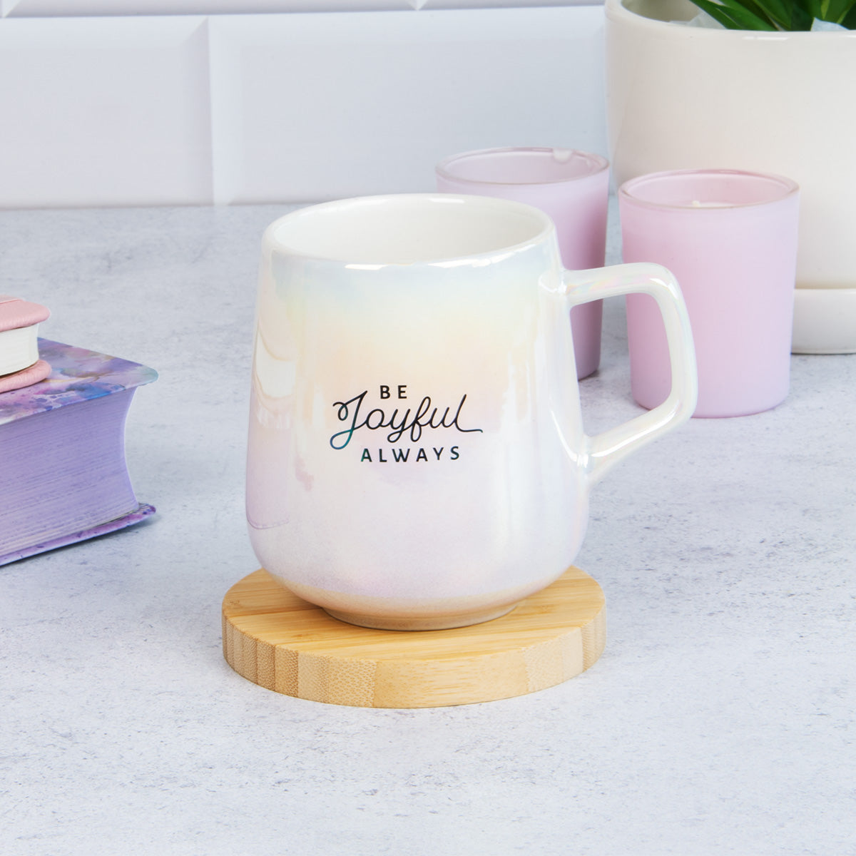 Be Joyful Always Pearl Ombre Ceramic Mug - 1 Thessalonians 5:16