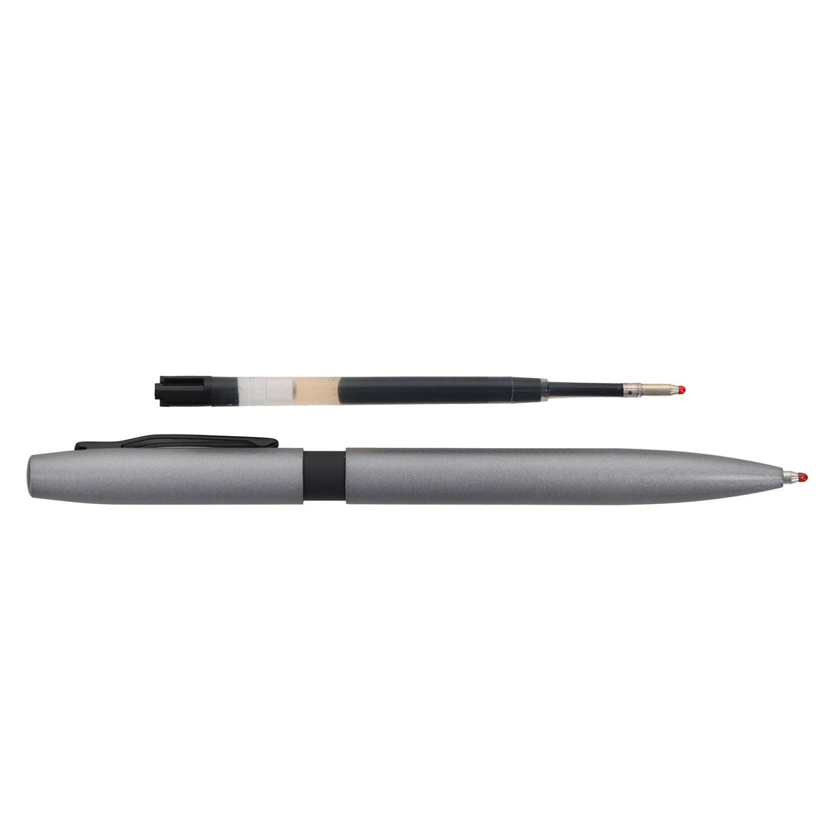Bolton Flat Clicker Silver Pen With Pen Refill In Acrylic Gift Box