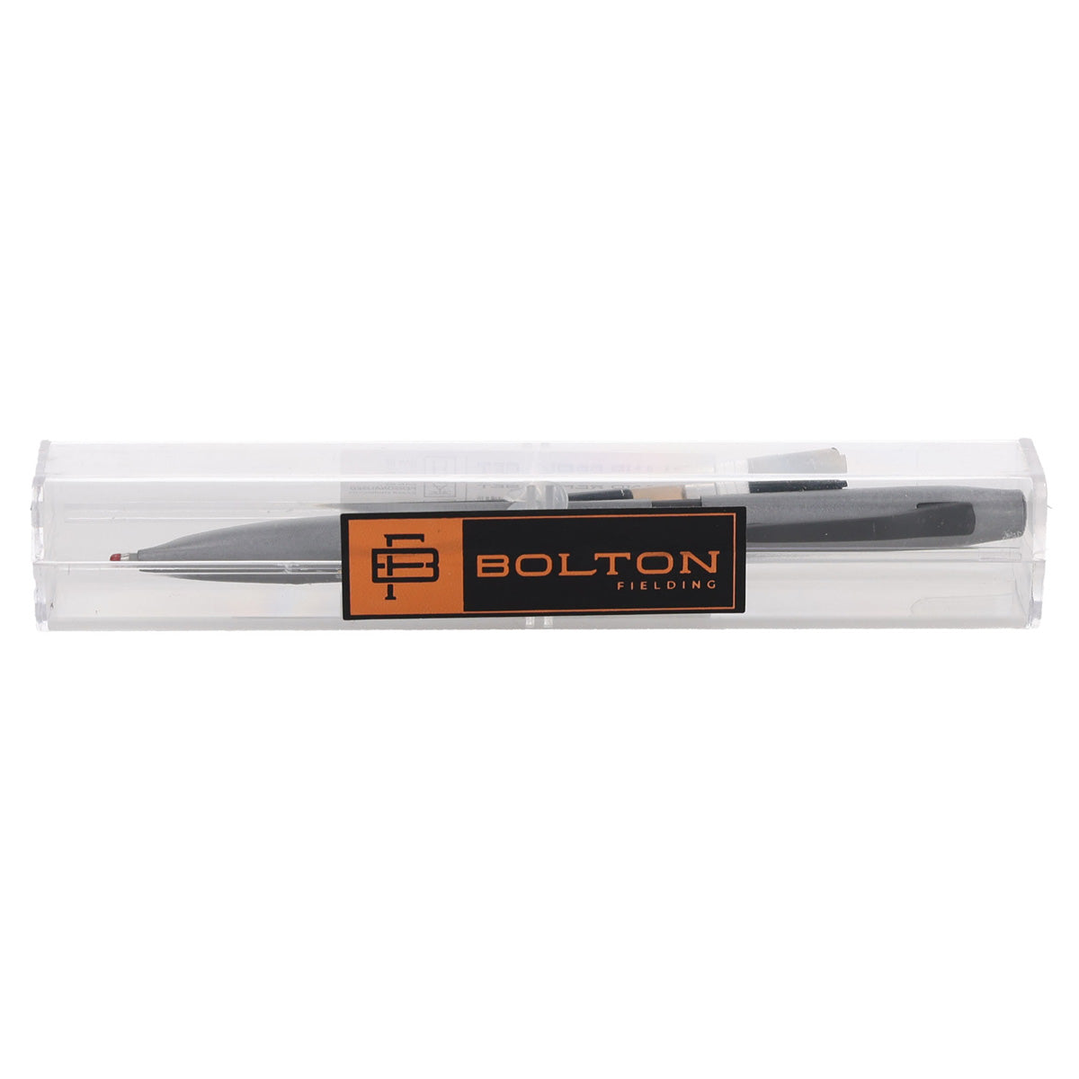 Bolton Flat Clicker Silver Pen With Pen Refill In Acrylic Gift Box